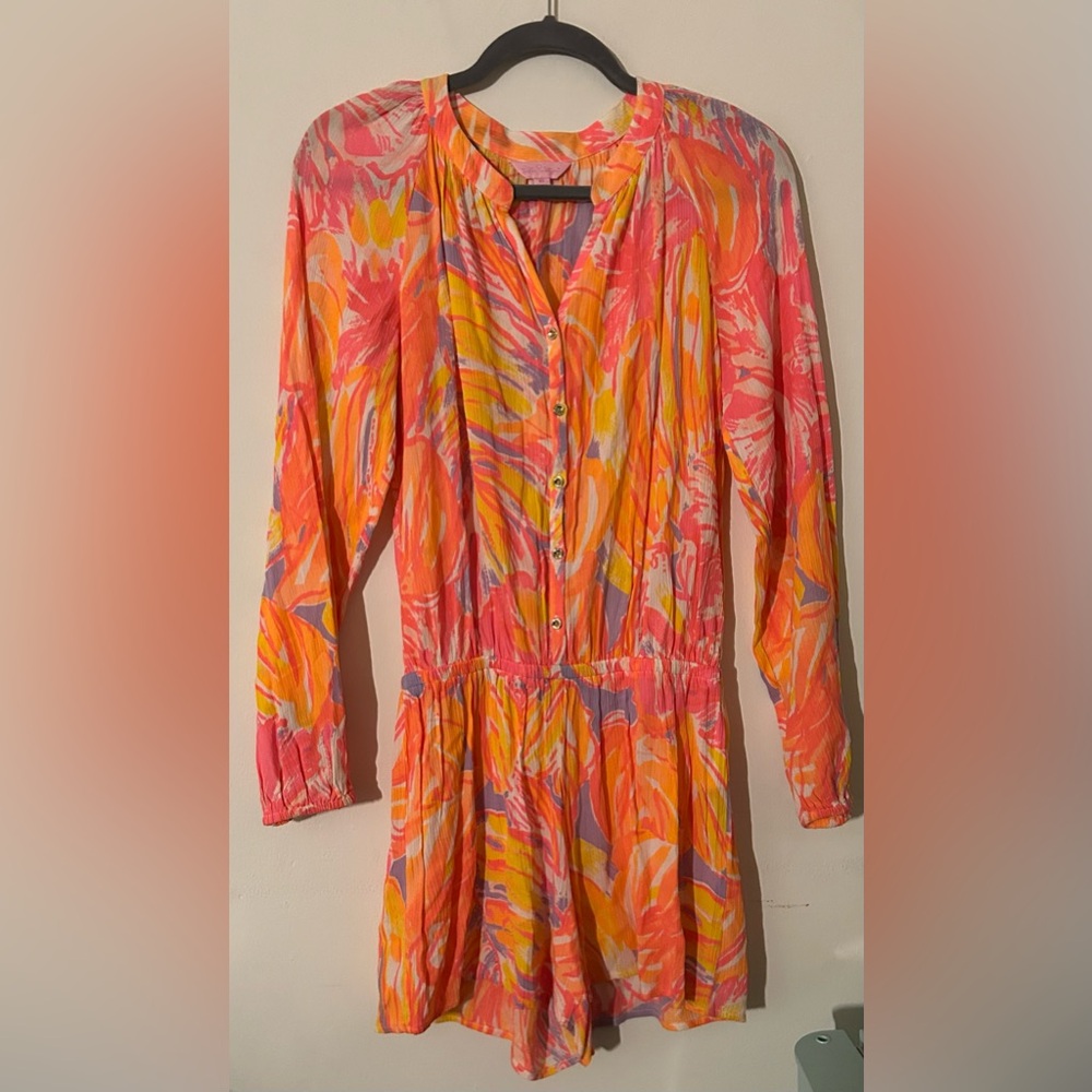 Lilly Pulitzer Pink and Orange Patterned Romper